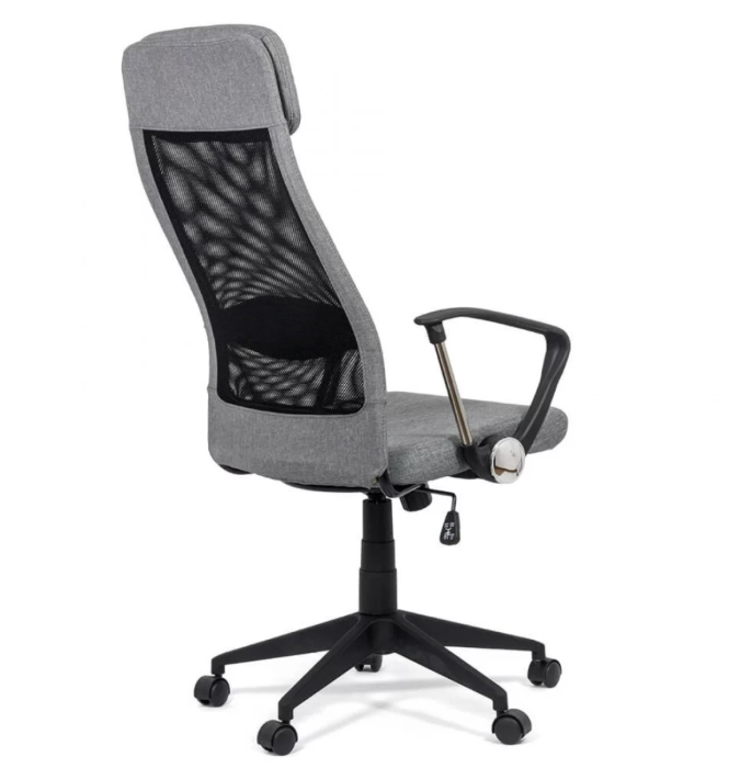 Scaun de birou VORTEX, tetiera captusita, Mesh + Stofa, Gri [3]