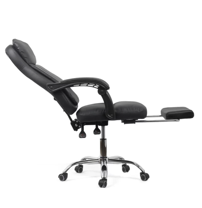 Scaun de birou ZENITH, suport pentru picioare, recliner 135°, Piele ecologica, Negru [9]