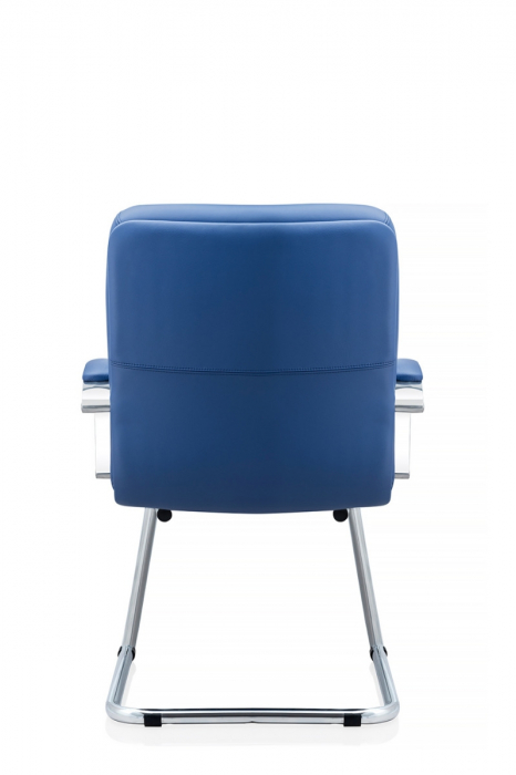 Scaun de conferinta ATLAS CHROME piele naturala, Albastru [4]