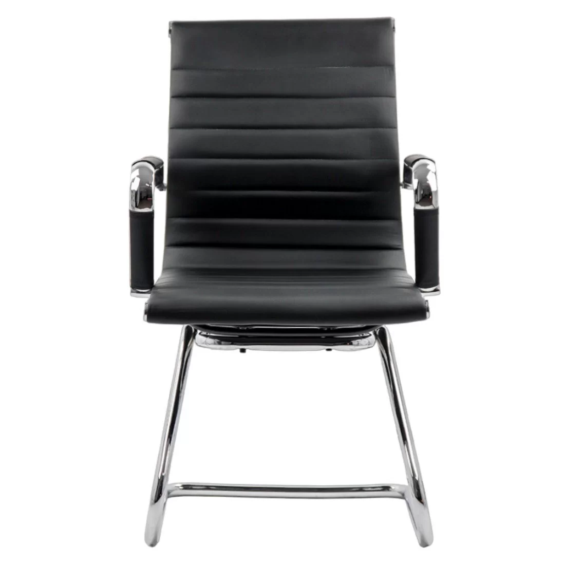 Scaun de vizitator CASTA, Negru, piele ecologica [5]