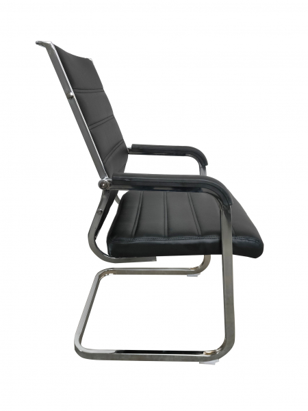 Scaun de vizitator ergonomic EDITH CF, Pele ecologica, Negru [3]