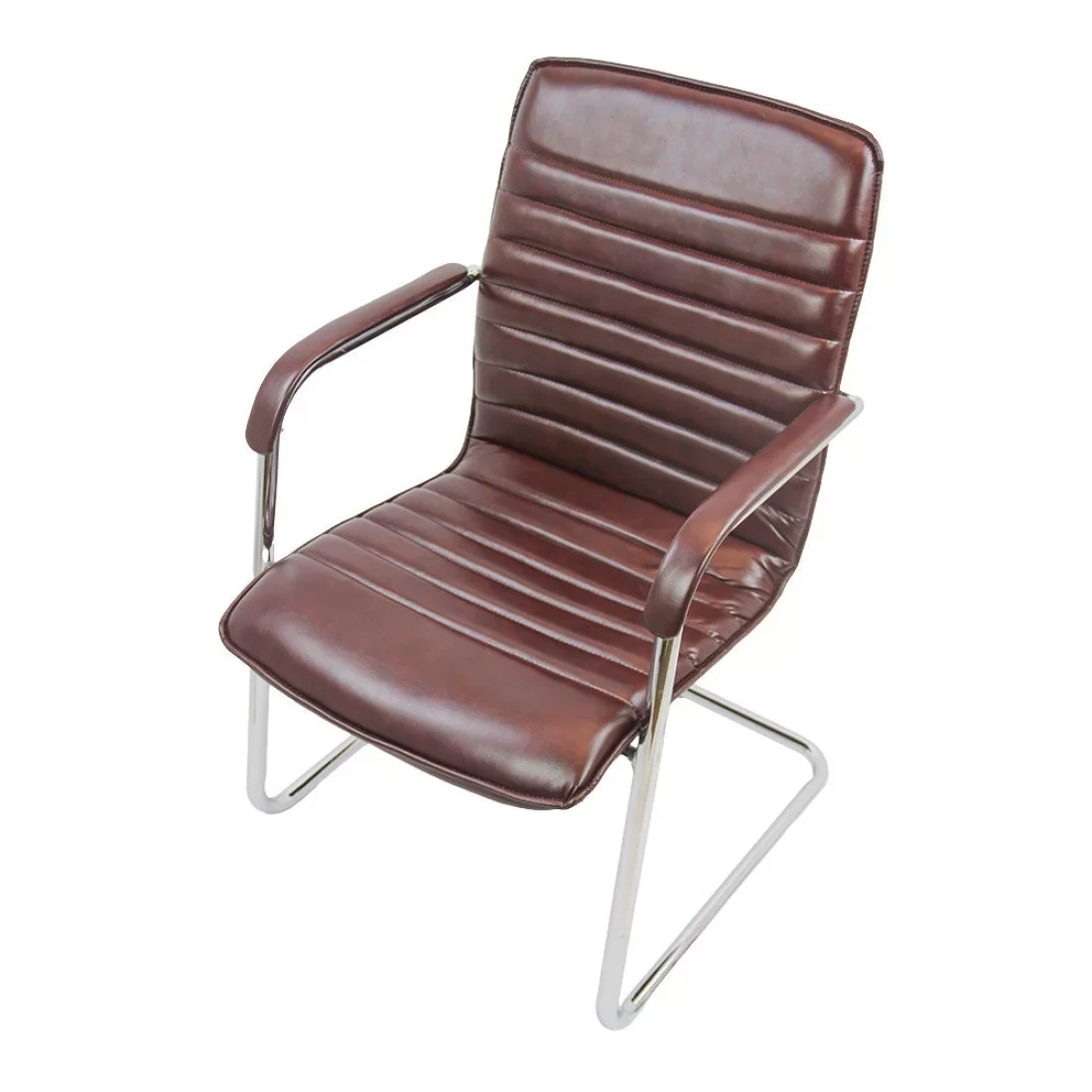 Scaun de vizitator MELT, piele ecologica, Maro [2]