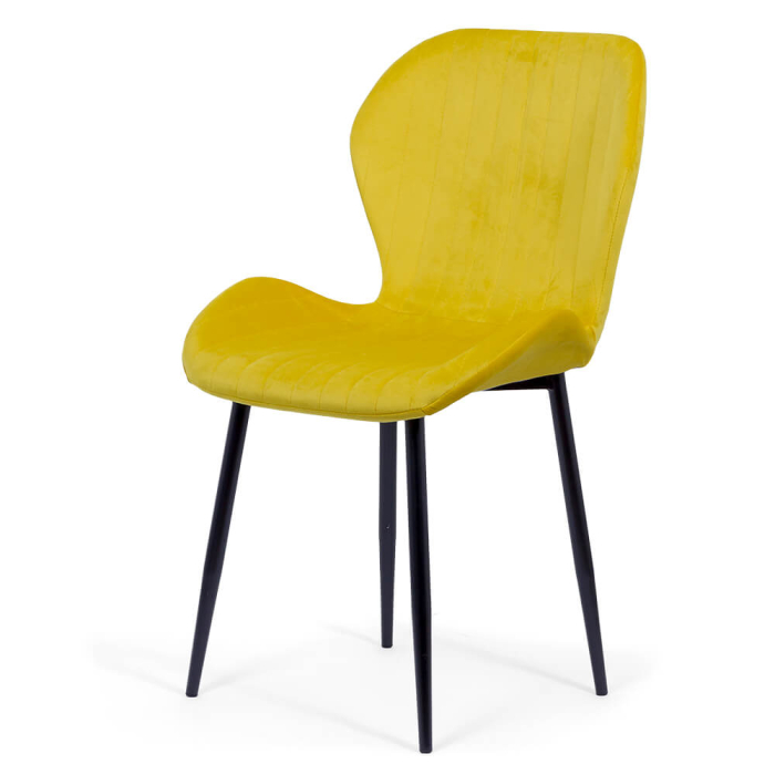 Scaun dining Astra, galben, catifea [2]