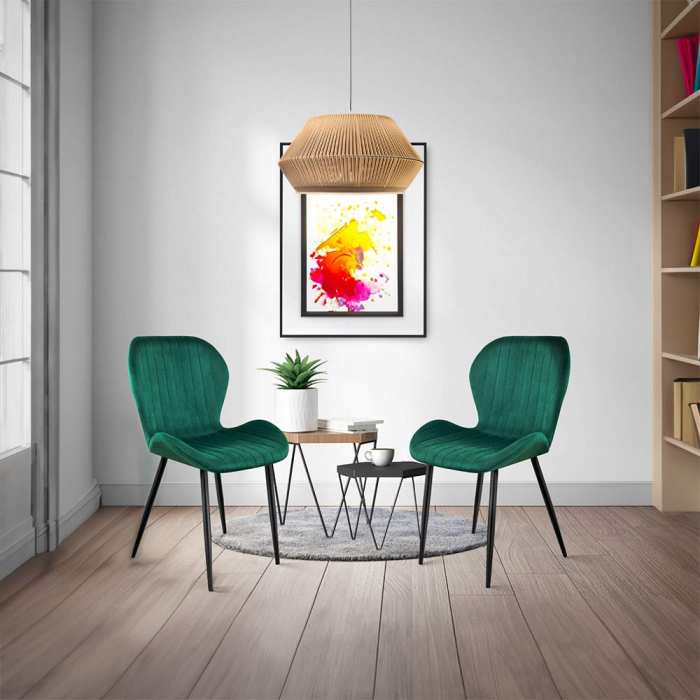 Scaun dining Astra, verde, catifea [2]