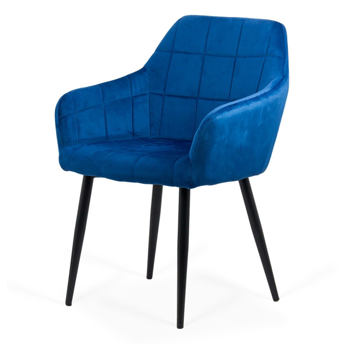 Scaun dining Camelia, albastru, catifea [3]