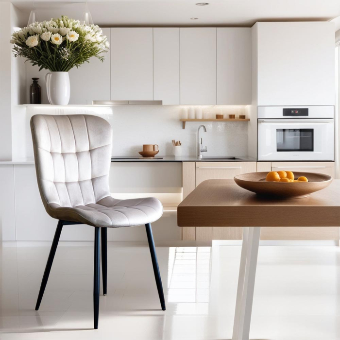 Scaun dining Dalia, bej, catifea [2]