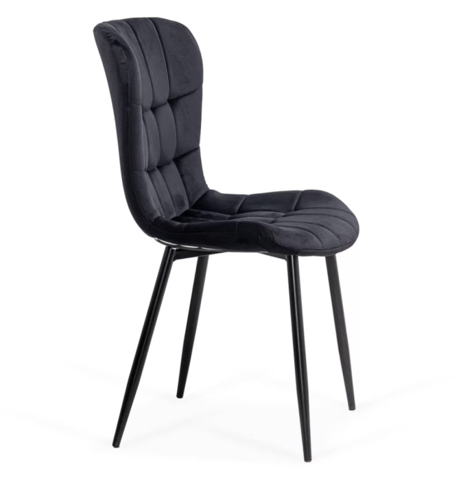 Scaun dining Dalia, negru, catifea [4]