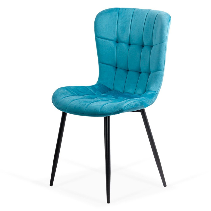 Scaun dining Dalia, turcoaz, catifea [2]