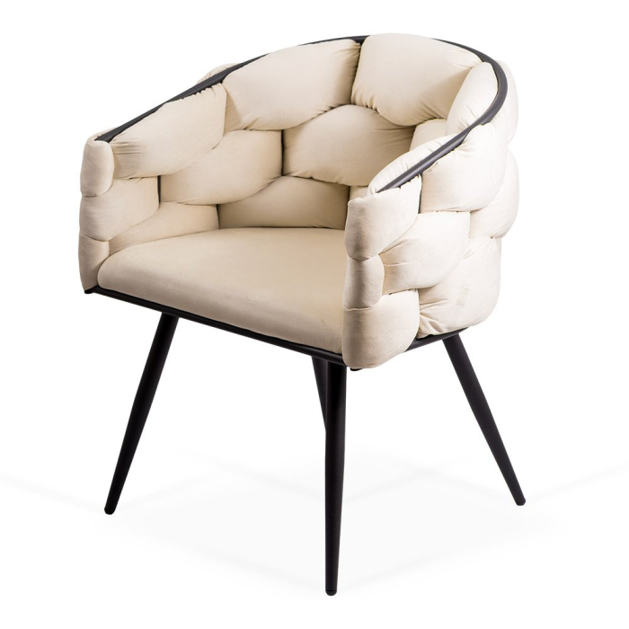 Scaun dining Daphne, crem, catifea [3]