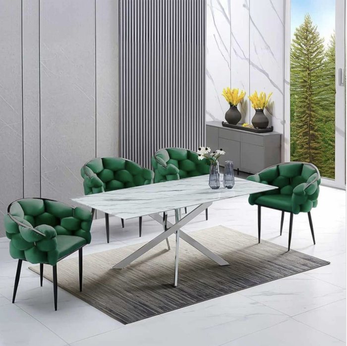 Scaun dining Daphne, verde, catifea [8]