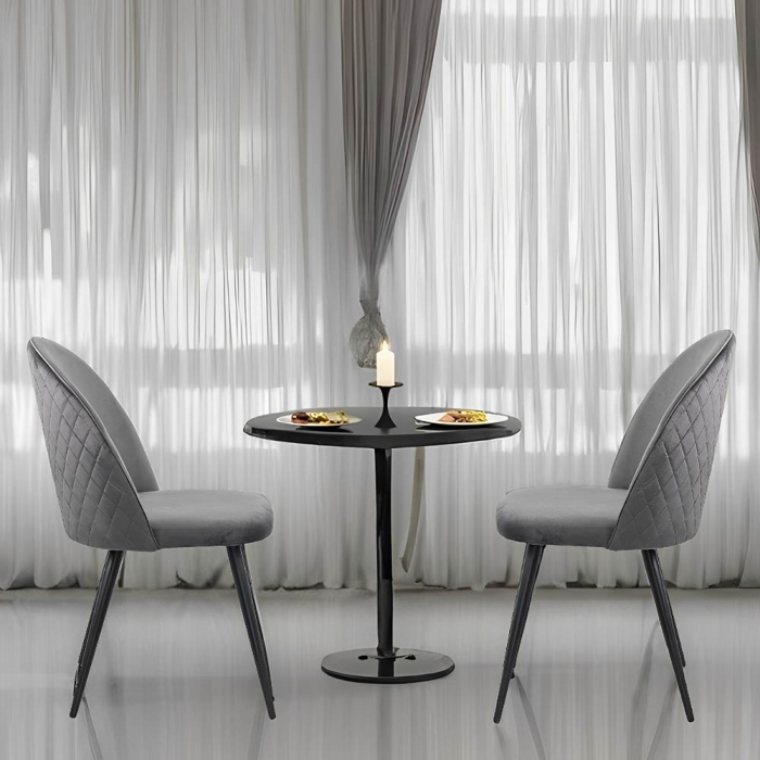 Scaun dining Eden, gri, catifea [2]