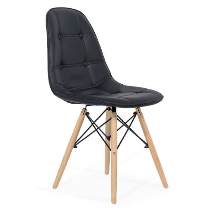 Scaun dining Juno 192, negru, piele ecologica [3]