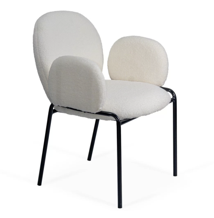 Scaun dining Juno, crem, boucle [5]
