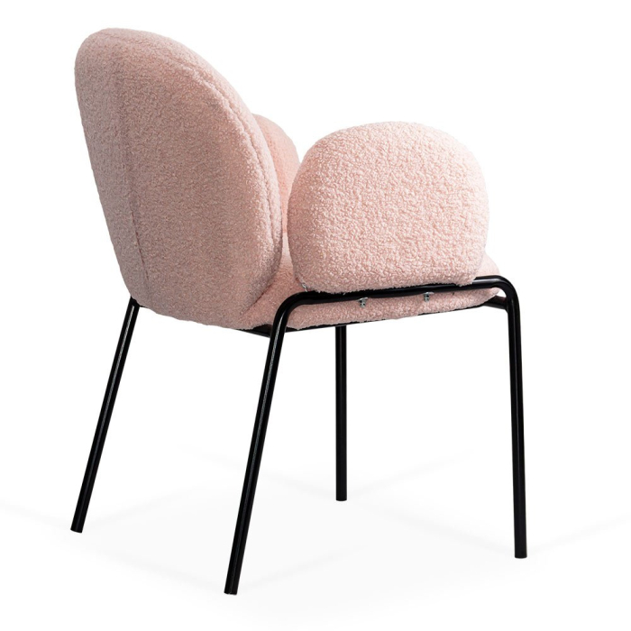 Scaun dining Juno, roz, boucle [3]