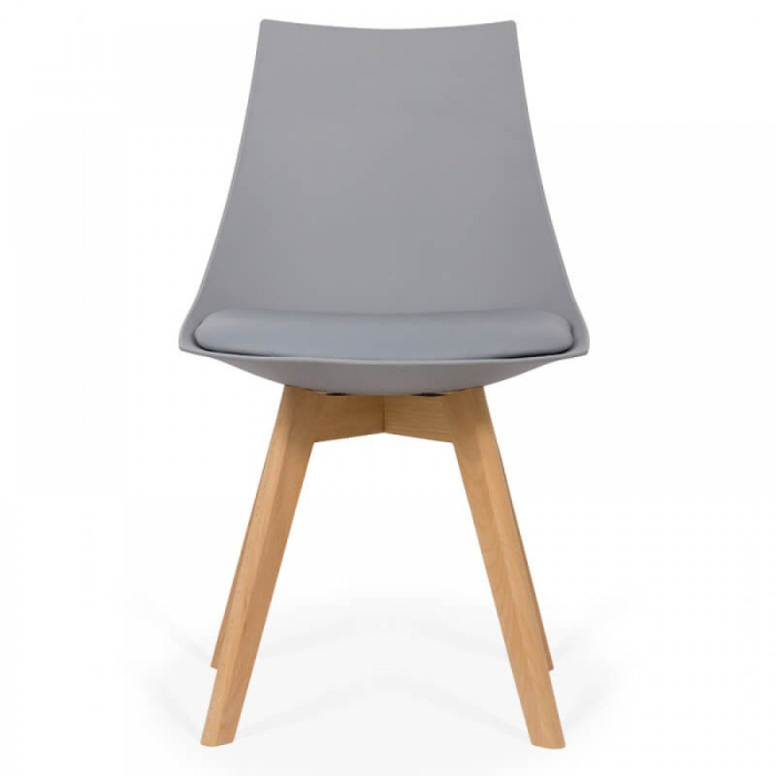 Scaun dining Luna, gri, piele ecologica [3]