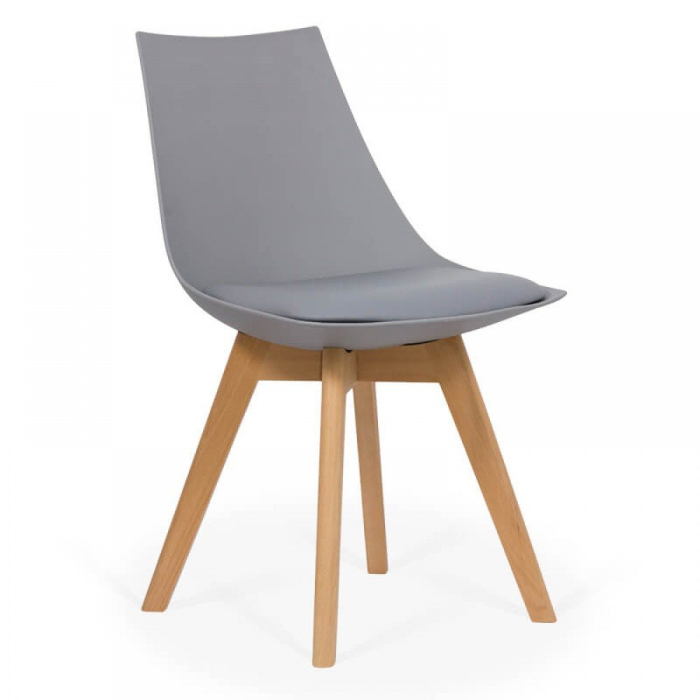 Scaun dining Luna, gri, piele ecologica [2]