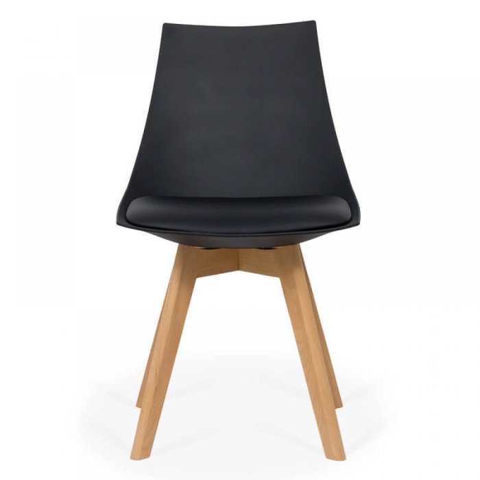 Scaun dining Luna, negru, piele ecologica [3]