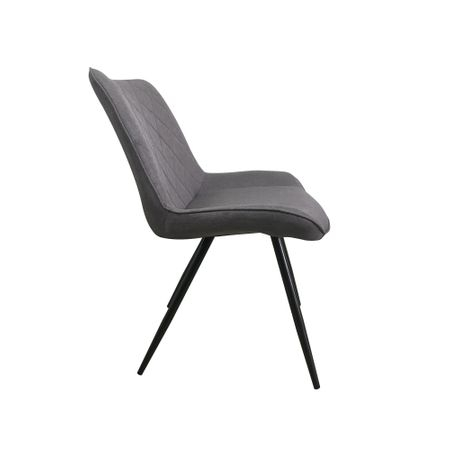 Scaun dining METTA, textil, picioare metalice, gri [4]