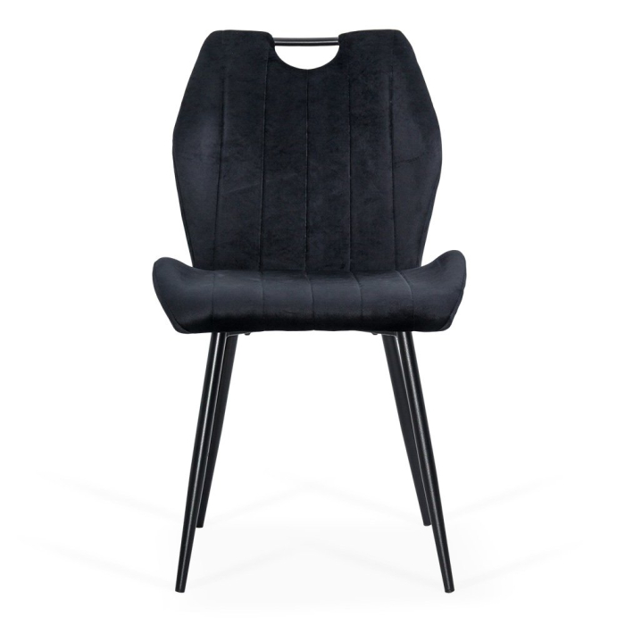 Scaun dining Mira, negru, catifea [3]
