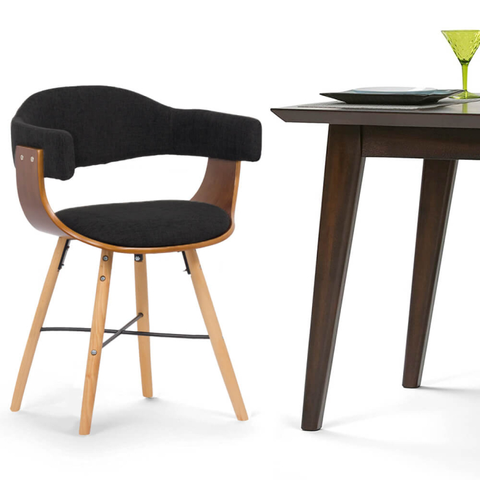 Scaun dining Nora, negru, stofa [3]