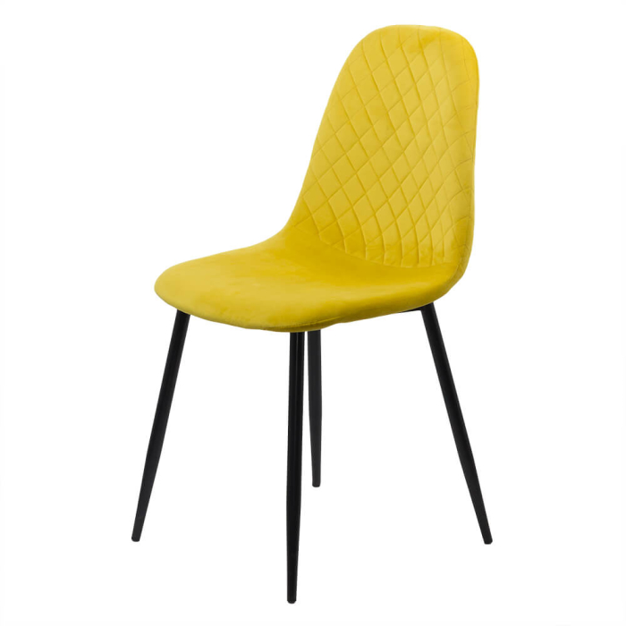 Scaun dining Olivia, galben, catifea [2]