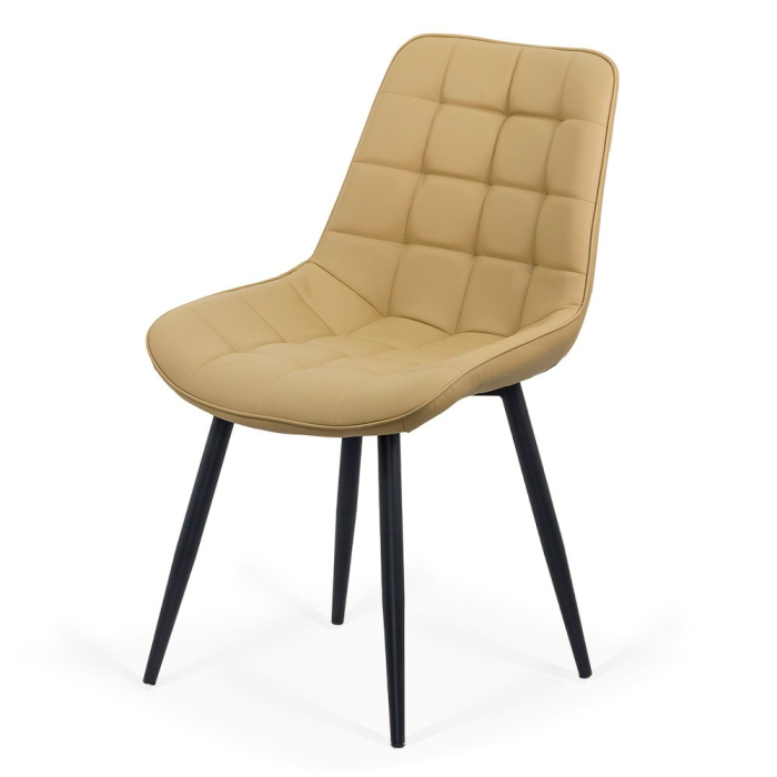 Scaun dining Rhea, bej, piele ecologica [2]