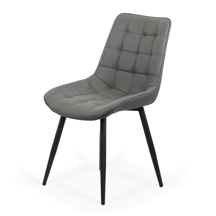 Scaun dining Rhea, gri, piele ecologica [2]