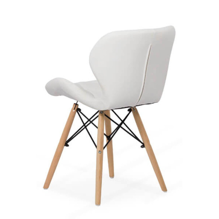 Scaun dining Uma, alb, piele ecologica [2]