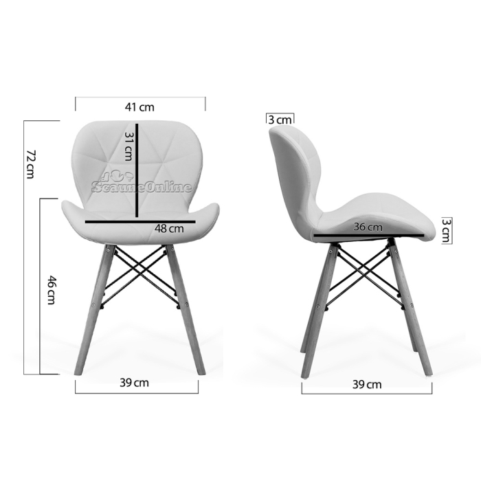 Scaun dining Uma, mov, piele ecologica [3]