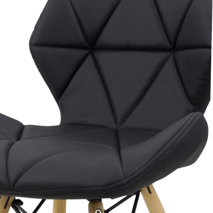 Scaun dining Uma, negru, piele ecologica [2]