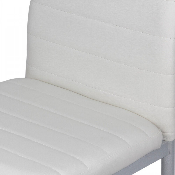 Scaun dining Vera 183, alb, piele ecologica [3]