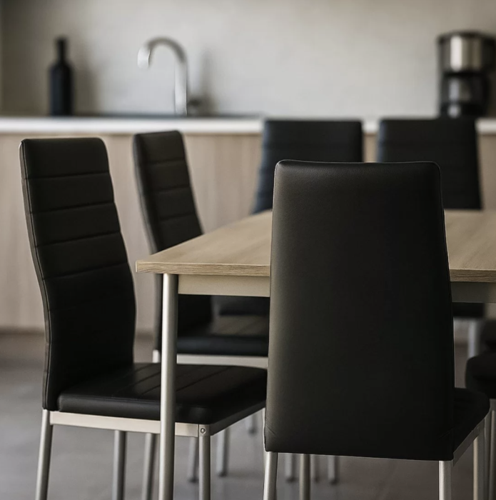 Scaun dining Vera 183, negru, piele ecologica [4]