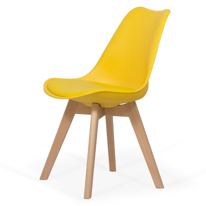 Scaun dining Yara, galben, piele ecologica [3]