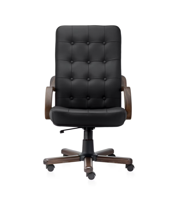 Scaun directorial ATLAS EXTRA  piele naturala, Negru [2]