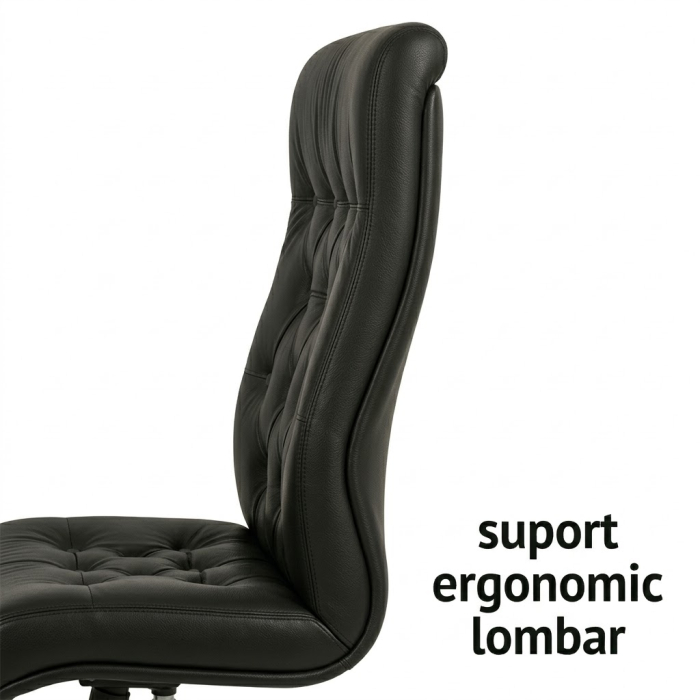 Scaun de conferinta CHEF LUX EXTRA CF, Negru piele naturala [6]