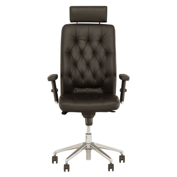 Scaun directorial CHEVY HR, Negru piele naturala [2]