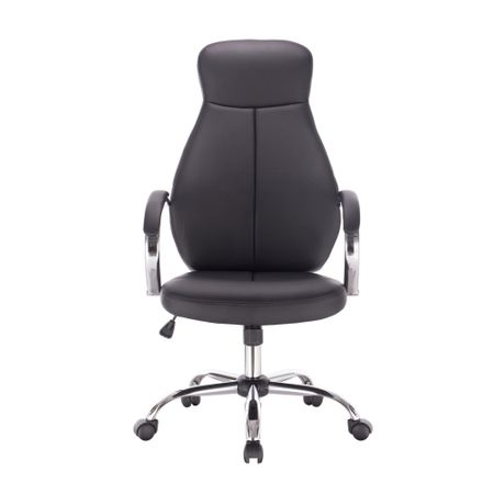 Scaun directorial ECO, Negru, Piele ecologica [2]