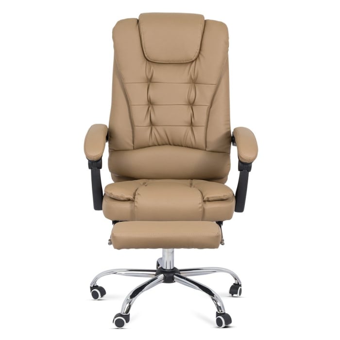 Scaun directorial Emperor, crem, piele ecologica [3]