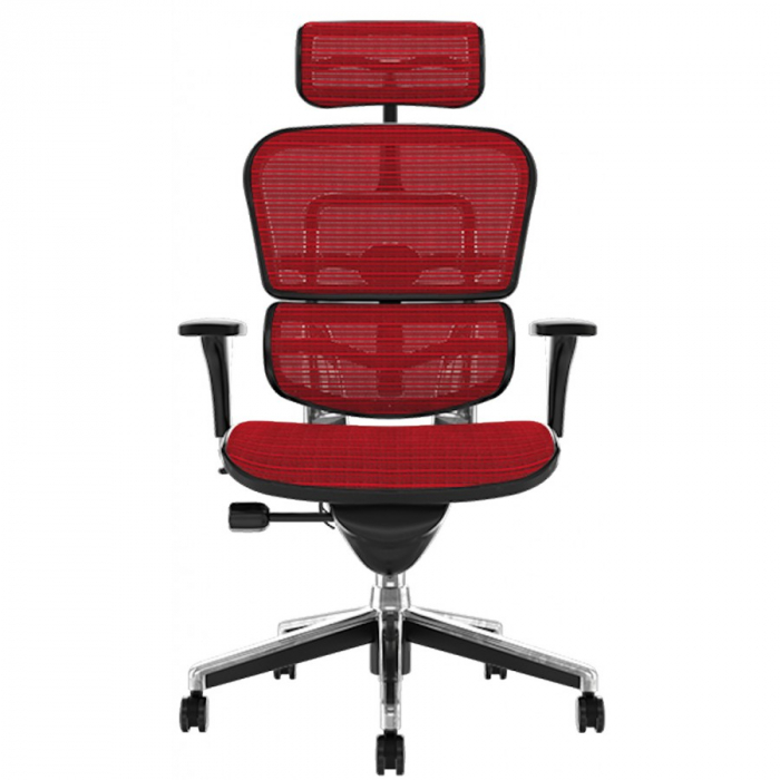 Scaun directorial ERGOHUMAN Plus, mesh Rosu , tetiera 2D, suport lombar, brate reglabile 3D [2]
