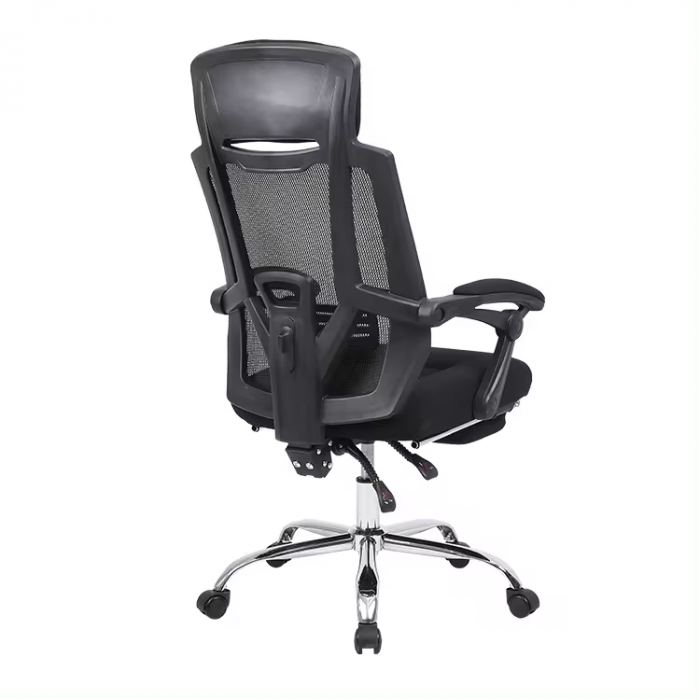 Scaun directorial ergonomic MESHY, Negru, Mesh/Textil cu extensie picioare [6]
