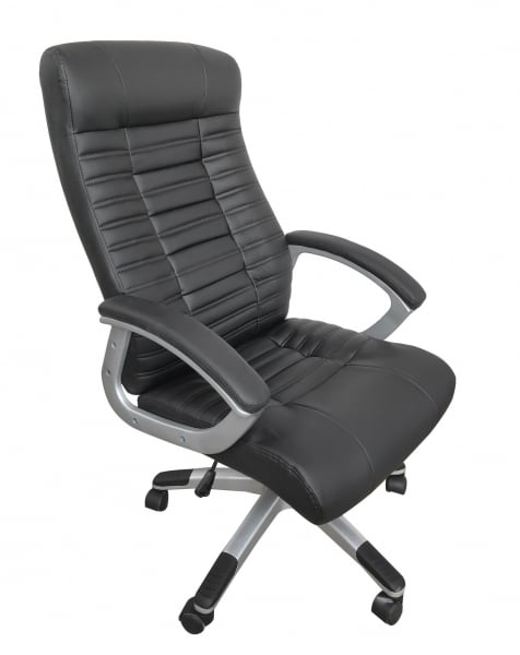 Scaun directorial ergonomic RISTO, PU, Negru [2]
