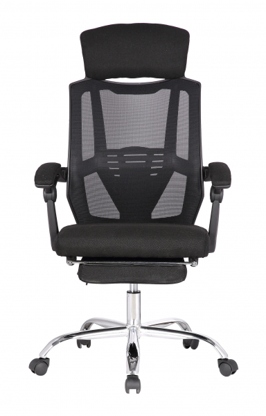 Scaun directorial ergonomic ZEN, Negru, Mesh/Textil cu extensie picioare [2]