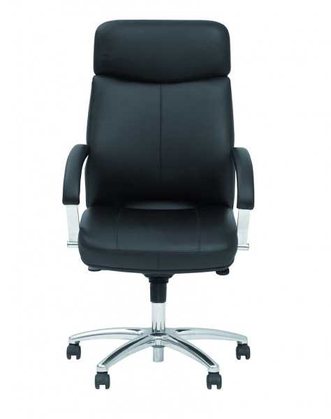 Scaun directorial GREEN STEEL CHROME, Negru piele ecologica [2]