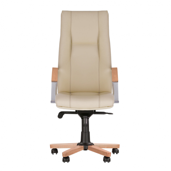 Scaun directorial KINS WOOD, Bej piele ecologica [2]