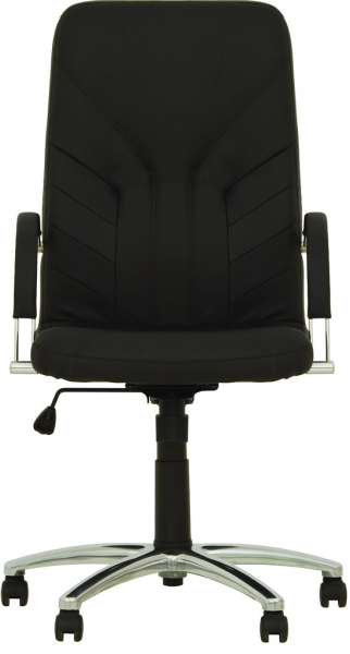 Scaun directorial MAVIS STEEL CHROME, Negru piele ecologica [2]