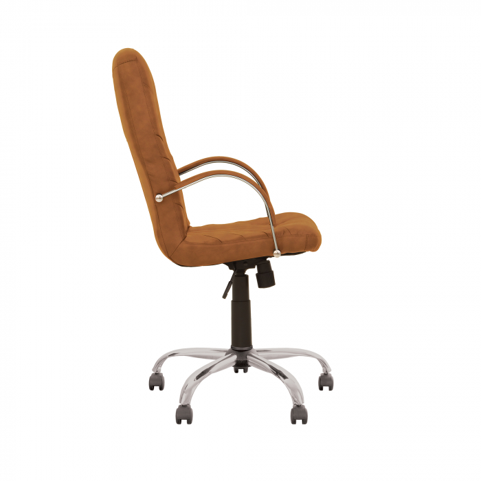Scaun directorial MAVIS STEEL CHROME, piele ecologica, Brun deschis [3]