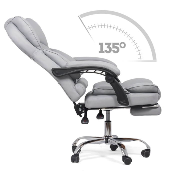 Scaun directorial Prime 105, gri, piele ecologica [3]