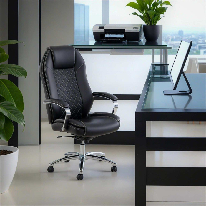 Scaun directorial Prime 107, negru, piele ecologica [3]
