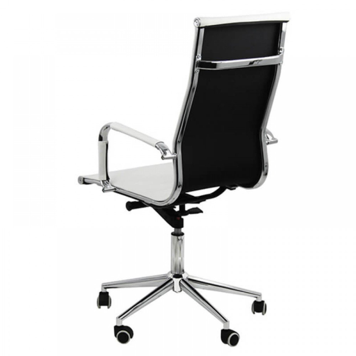 Scaun directorial Regal 188, alb, piele ecologica [2]