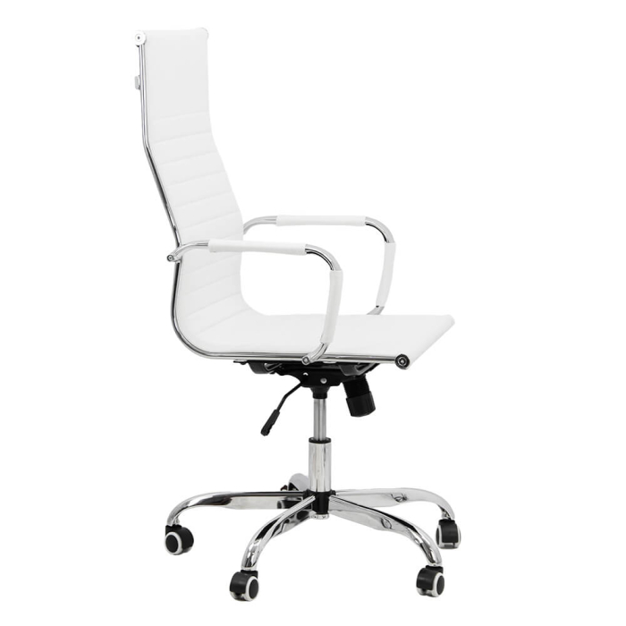 Scaun directorial Regal 189, alb, piele ecologica [2]